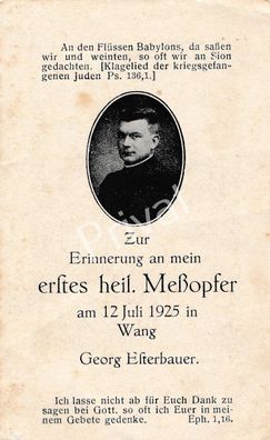 Erinnerung erstes heiliges Meßopfer Kommunion 1925 Wang Georg Elferbauer L1.07