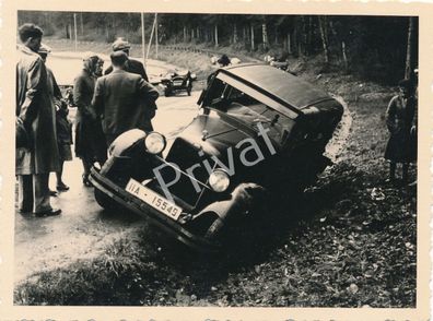 Foto Auto ca. 1930 Gelände Fahrt Wanderer Wagen Unfall L1.13