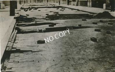 Foto WK I eine Straße in London, Zeppelin Angriff zerstört Pflaster Gehweg E1.76