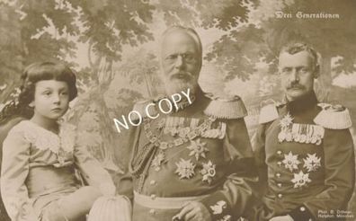 Foto PK königliche Familie S.M. König Ludwig III., Prinz Rupprecht & Sohn E1.38