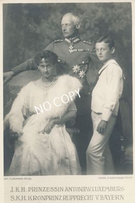 Foto PK königliche Familie Kronprinz Rupprecht, Gattin Antonia & Albrecht E1.38