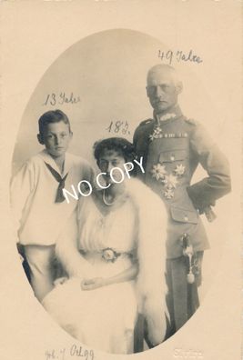 Foto PK königliche Familie Kronprinz Rupprecht, Gattin Antonia & Albrecht E1.38