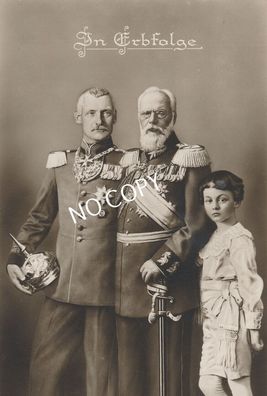 Foto PK königliche Familie S.M. König Ludwig III., Prinz Rupprecht & Sohn E1.38