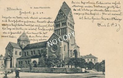 Foto PK Stadtansicht München - St. Anna Pfarrkirche an der Isar 1904 E1.65