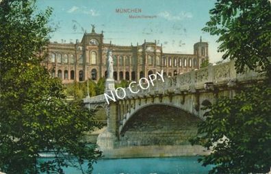 Foto PK Stadtansicht München - Maximilianeum an der Isar 1915 E1.65