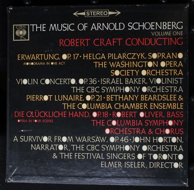 CBS SBRG 72119/20 - The Music Of Arnold Schoenberg - Volume One