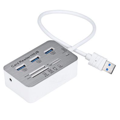 7-in-1-Kartenleser mit 3-Port-USB-3.0-Hub, SD/ MS/ Micro-SD
