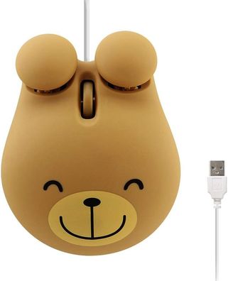 USB-Kabelmaus, niedliche Tierbärenform, kabelgebundene Maus, tragbar