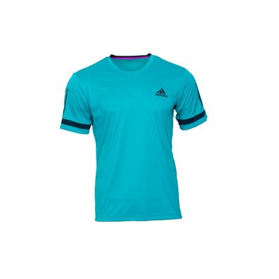 Adidas CLUB 3 Stripes Herren Tennis T-Shirt Sportshirt Climacool türkis D93023