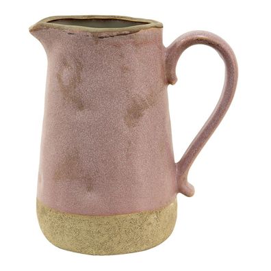 Clayre & Eef Dekorative Kanne 2200 ml Rosa Beige Keramik (Gr. 20x14x23 cm / 2200 ml)
