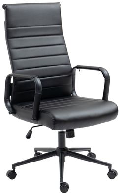 Bürostuhl 136 kg belastbar schwarz matt Kunstleder Chefsessel Drehstuhl NEU