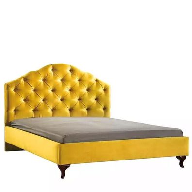 Chesterfield gelbes Bett für das Schlafzimmer Betten Doppel helle Luxus