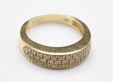 Band Memory Eternity Ring 37 x Stein Pavee gefasst 750 gold massiv