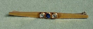 antik Brosche Nadel 0,5 Carat Diamant Rose und Safir 585 Gold