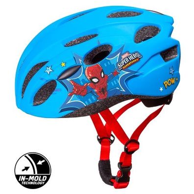 Kinder Fahrradhelm "Spiderman", hellblau, 52-56cm, In-Mold-Tec