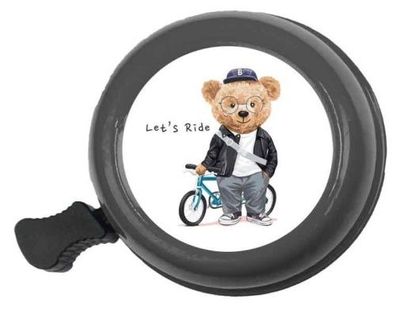 bbeBells Kinder Fahrrad-Klingel "Teddy Bär", Ø55mm, schwarz: Let's ride