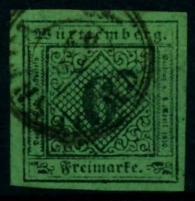 Württemberg Ausgabe VON 1851 Nr 3b gestempelt gepr. X6BBB62