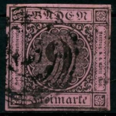 BADEN Ausgaben VON 1851 - 1858 Nr 4b gestempelt X6BBF1A