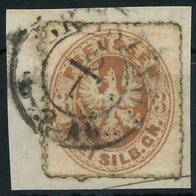 Preussen Nr 18a gestempelt Briefstück X86D856