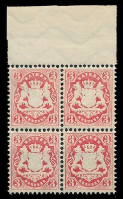 BAYERN WAPPEN-AUSGABE 1875 Nr 33 postfrisch Viererblock X86F3EA