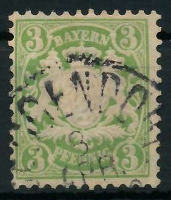 BAYERN WAPPEN-AUSGABE 1876-1911 Nr 37b gestempelt X89008E