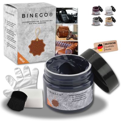 Binego® Lederreparatur Lederpflege Creme Set (50 ml) für Leder & Kunstleder Reparatur