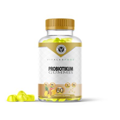 Probiotika Gummibärchen - 60 Gummis Darmsanierung Vitamin B3, B5, B6 , Vitamin