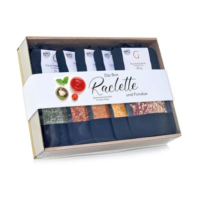 Genial Geniessen Dip Box Raclette Fondue-Geschenkset Grillgeschenk Gewürz Geschenk