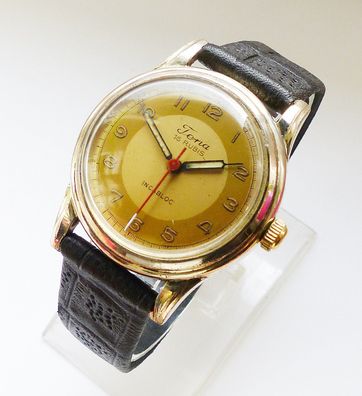 Schöne und seltene Tena Art-deco 16Rubis Herren Vintage Armbanduhr