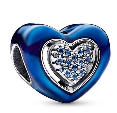 Pandora Blaues Drehbares Herz Charm-Anhänger