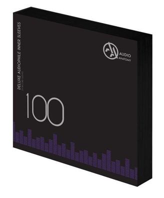 100x 12" Deluxe Audiophile Antistatic Inner Sleeves (Black) - Audio Anatomy - (Viny