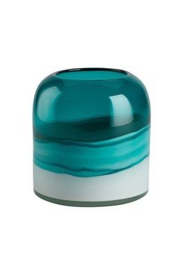 Gift Company Chiffon, Vase, H17cm, türkis/ weiß, Glas, 1129403024 1 St