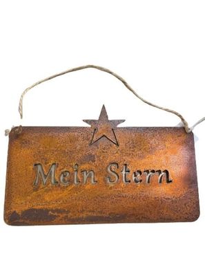 Schild 'Mein Stern' im Display, rost 1 St