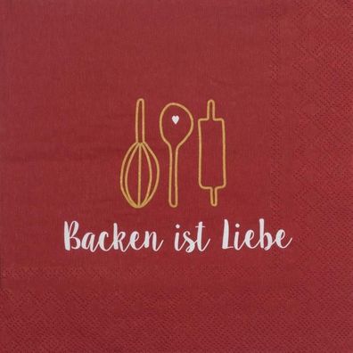 DINING Servietten 'Backen ist Liebe' 33x33 cm, 90271 20 St