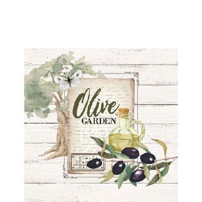 Ambiente Cocktailervietten Olive Garden 25x25, 20 Stück 20 St