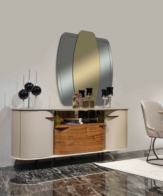 Sideboard Spiegel Esszimmer Designer Luxus Kommoden Modern Weiß Neu