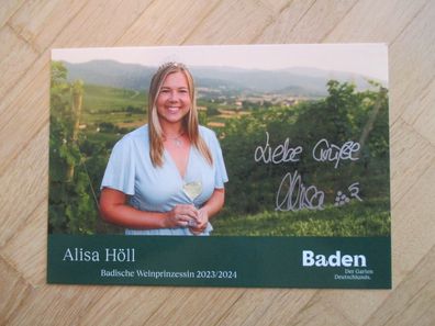 Badische Weinprinzessin 2023/2024 Alisa Höll - handsigniertes Autogramm!!!
