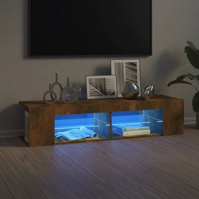 vidaXL TV-Schrank mit LED-Leuchten Räuchereiche 135x39x30 cm