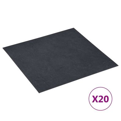 vidaXL PVC-Fliesen Selbstklebend 20 Stk. 1,86 m² Schwarz Marmor-Optik