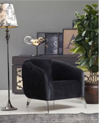 Design Sitzer Luxus Sessel Relax Textil Schwarz Sessel Relaxsessel Modern Luxus