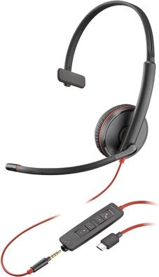 Plantronics Blackwire 3215 USB-C Headset Kopfhörer mit Kabel schwarz