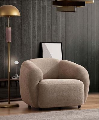 Design Sitzer Luxus Sessel Relax Textil Beige Sessel Relaxsessel Modern Luxus