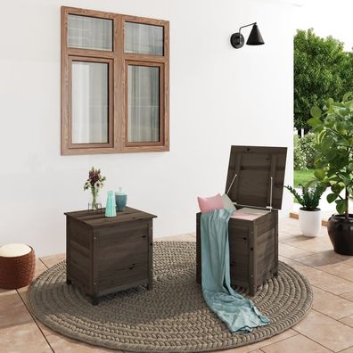vidaXL Outdoor-Kissenbox Anthrazit 50x50x56 cm Massivholz Tanne