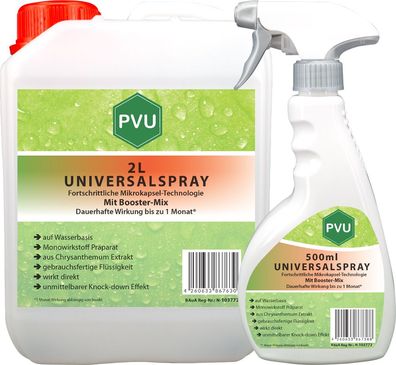 PVU 2L + 500ml Insekten Schutz Vernichter Mittel Spray bekämpfen gegen Ungeziefer