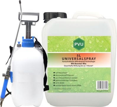 PVU 5L+ 5L Sprüher Insekten Schutz Vernichter Mittel Spray bekämpfen gegen