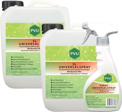 PVU 2x5L + 500ml Insekten Schutz Vernichter Mittel Spray bekämpfen gegen