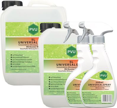 PVU 2x5L + 2x500ml Insekten Schutz Vernichter Mittel Spray bekämpfen gegen