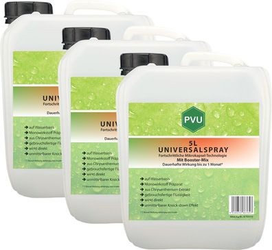 PVU 3x5L Insekten Schutz Vernichter Mittel Spray bekämpfen gegen Ungeziefer