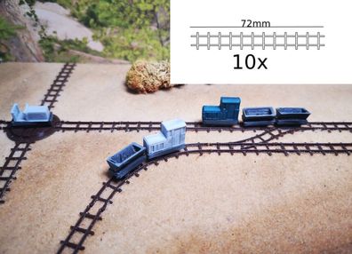 10 x Feldbahn Schienen Spur N gerade | Bausatz