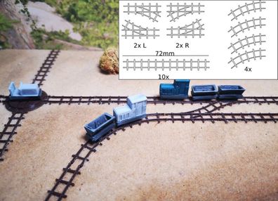 Feldbahn Schienen Weichen-Set Spur N | Bausatz